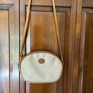 GUCCI Vintage micro GG WEB Monogram Canvas Leather CROSSBODY Bag Authentic